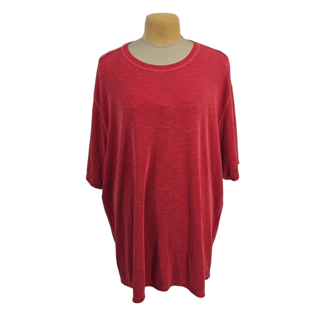 Tommy Bahama T-Shirt Mens 4XLB Red Short Sleeve Crew Neck Waffle Knit Casual